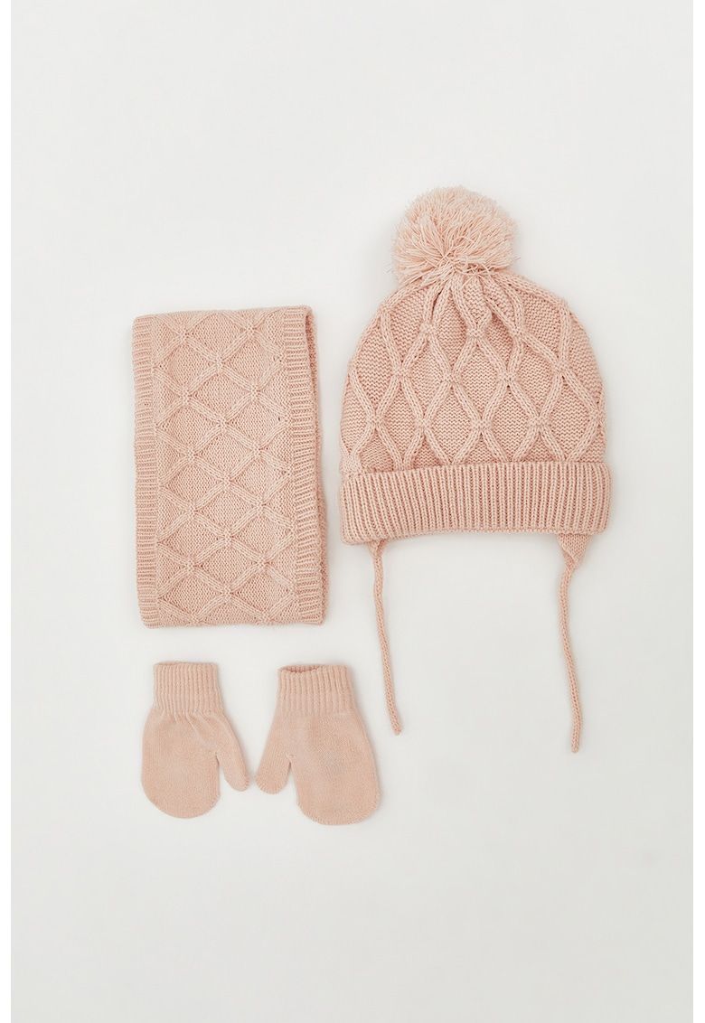 Set de fular circular - caciula si manusi termoizolante - 4 piese