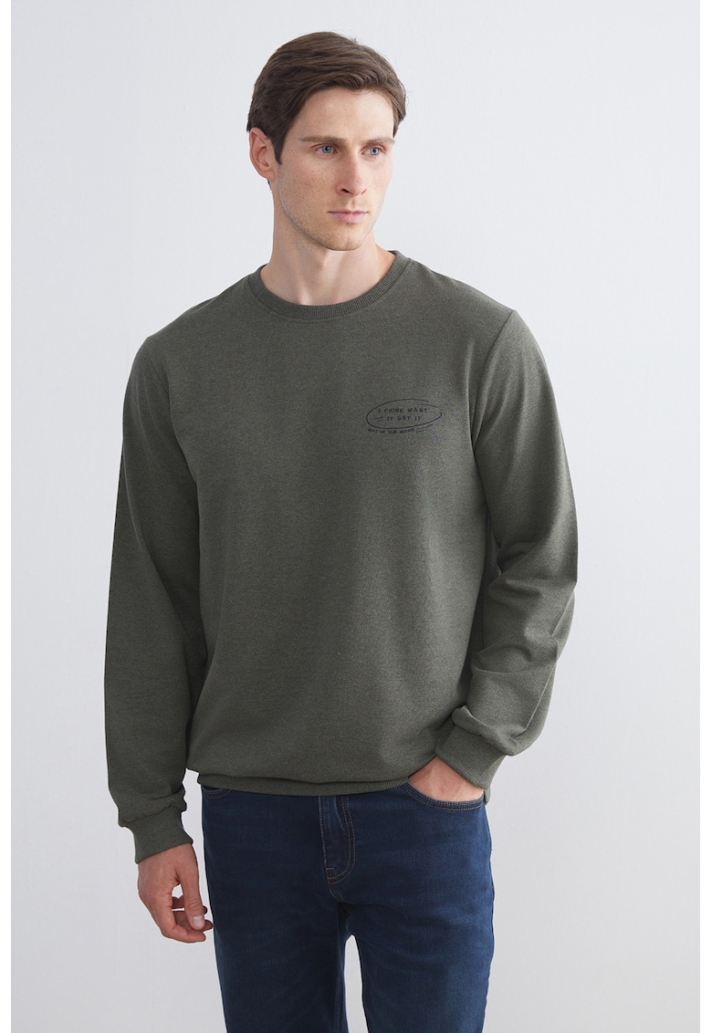 Bluza de trening din amestec de bumbac cu imprimeu text