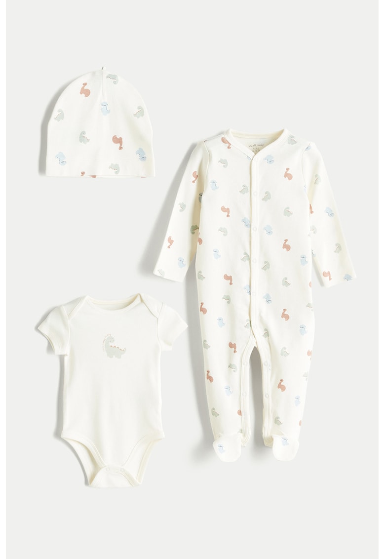 Set de salopeta pentru copii cu botosei - body si caciula - 3 piese