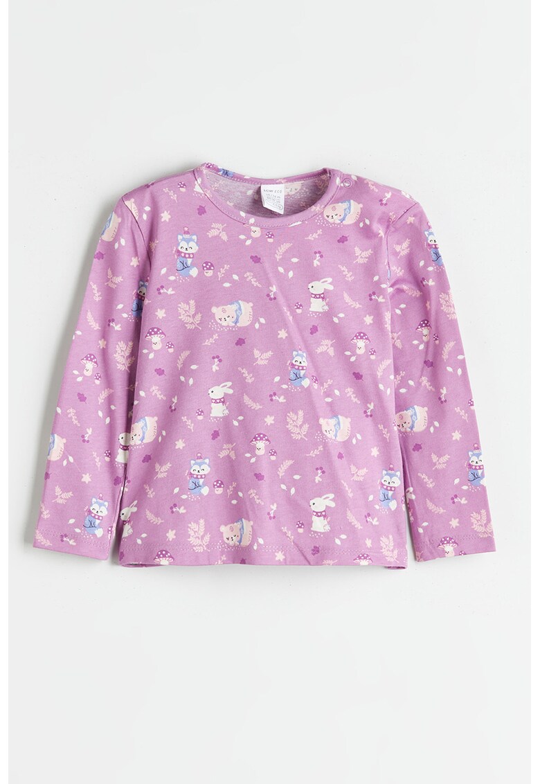 Bluza din bumbac cu imprimeu - Lila