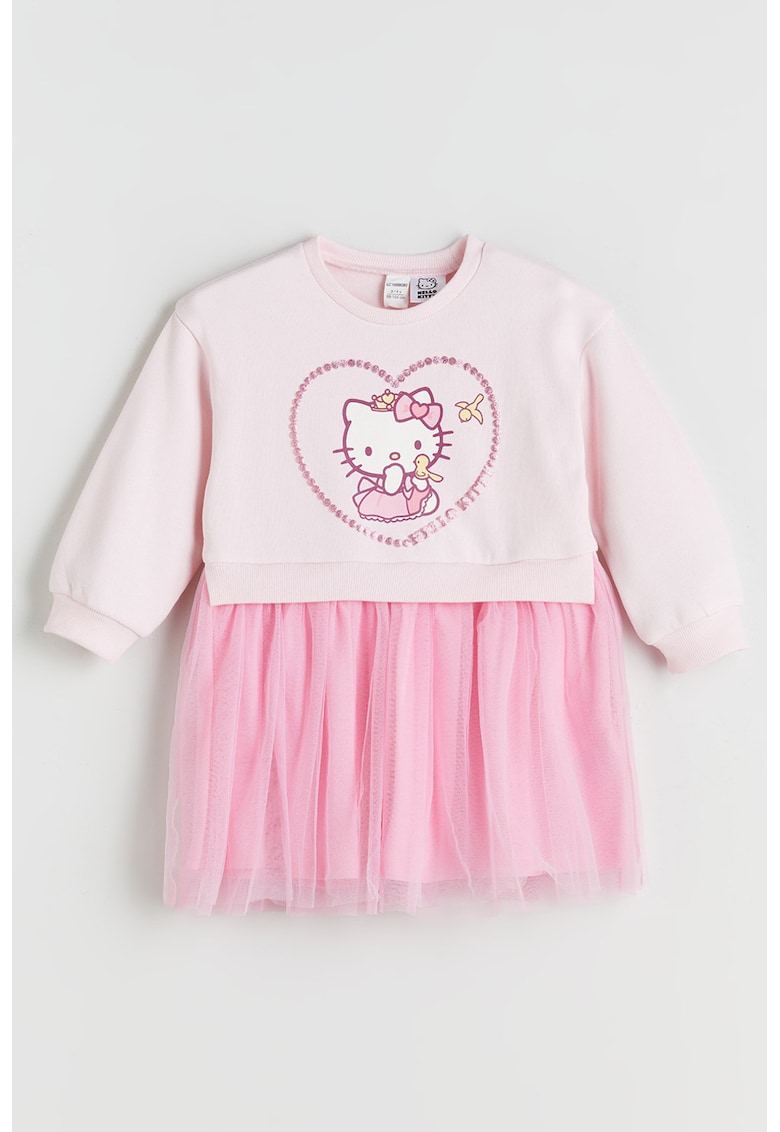 Rochie-bluza de trening evazata cu imprimeu cu desene animate