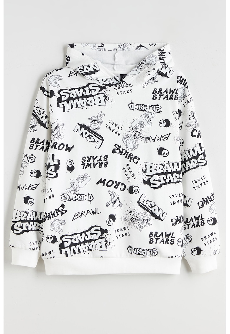 Hanorac cu imprimeu grafic - Alb/Negru