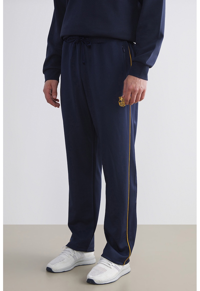 Pantaloni de trening cu buzunare cu fermoar - Bleumarin