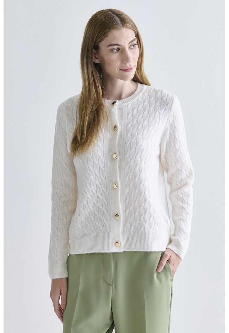 Cardigan cu nasturi si model torsade
