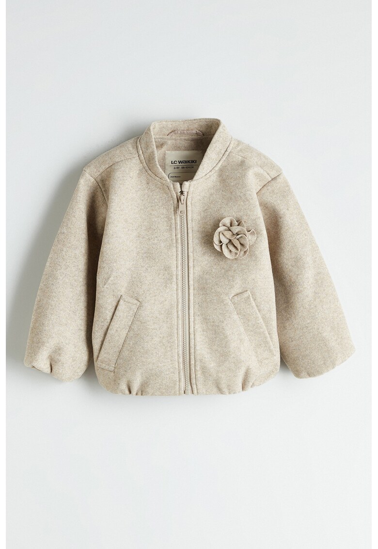 Jacheta bomber cu fermoar - Maro camel