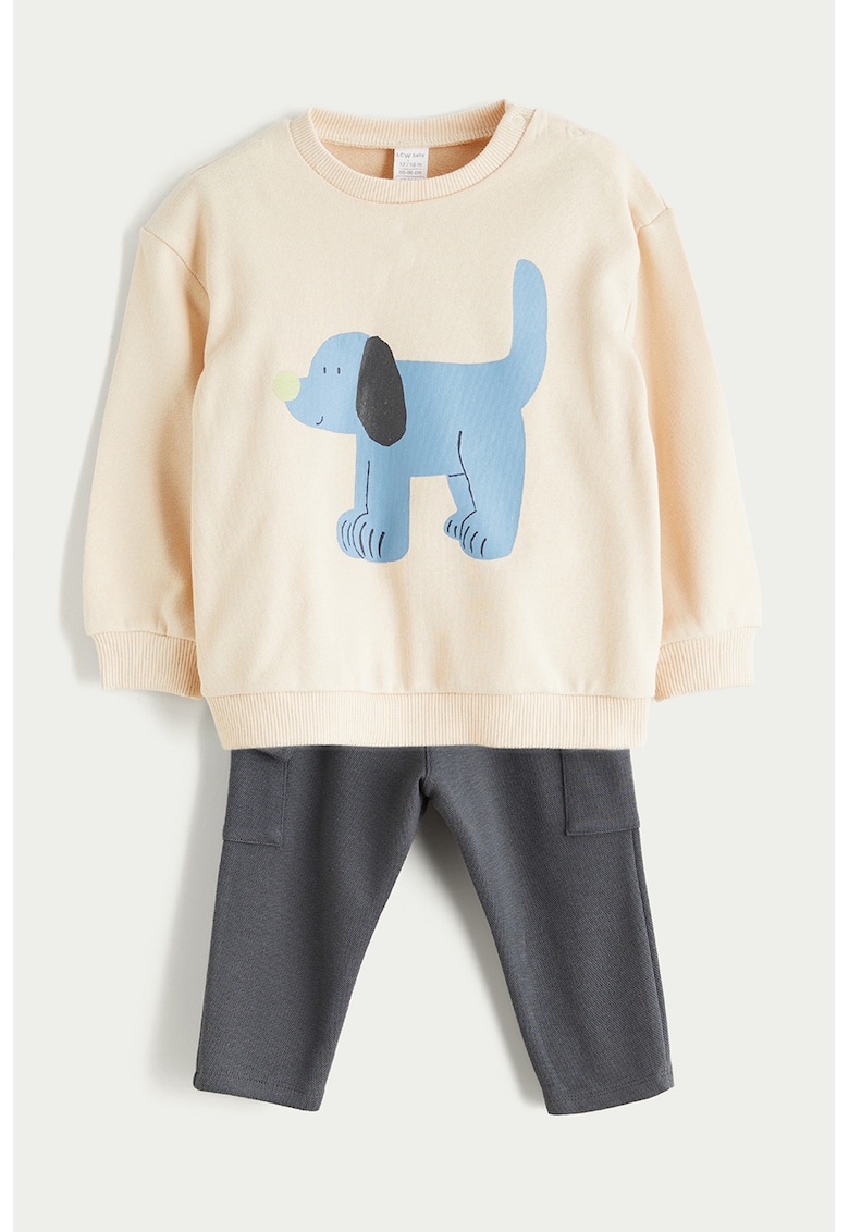 Set de bluza de trening cu imprimeu si pantaloni cargo