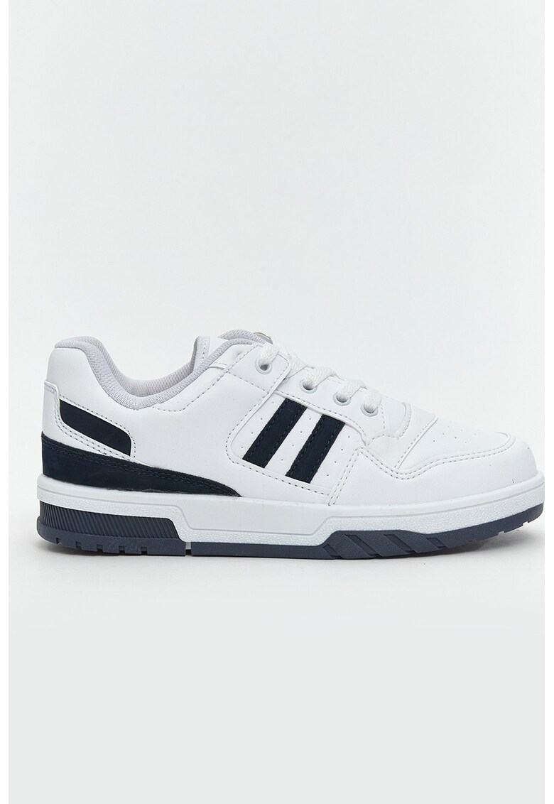 Pantofi sport low cut cu sireturi - Alb optic/Bleumarin