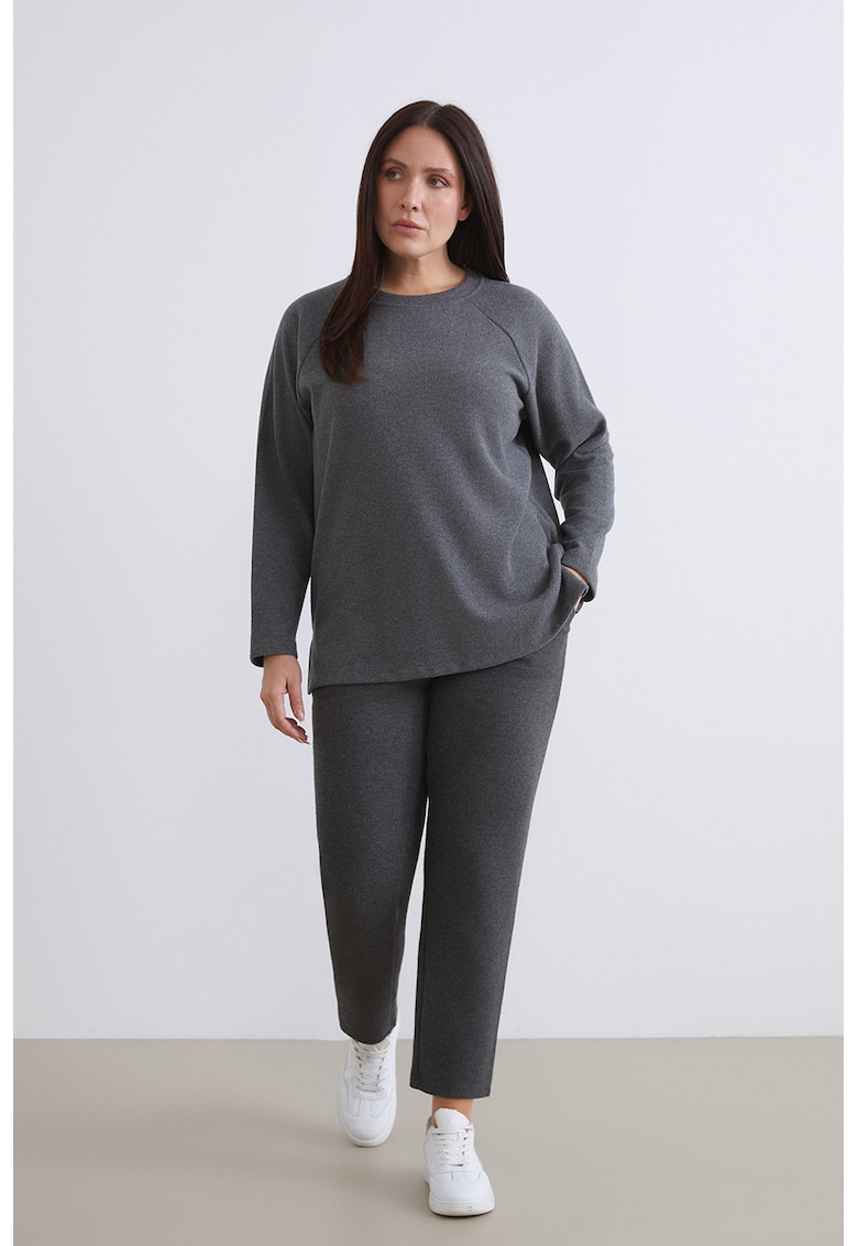 Pantaloni crop cu talie elastica