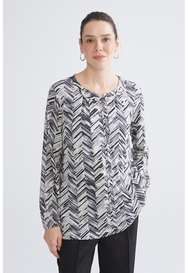 Bluza cu model si decolteu rotund