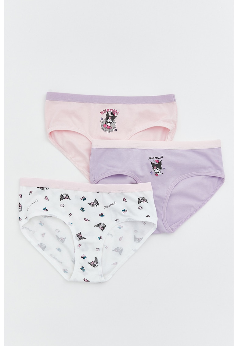 Set de chiloti cu model grafic - 3 piese