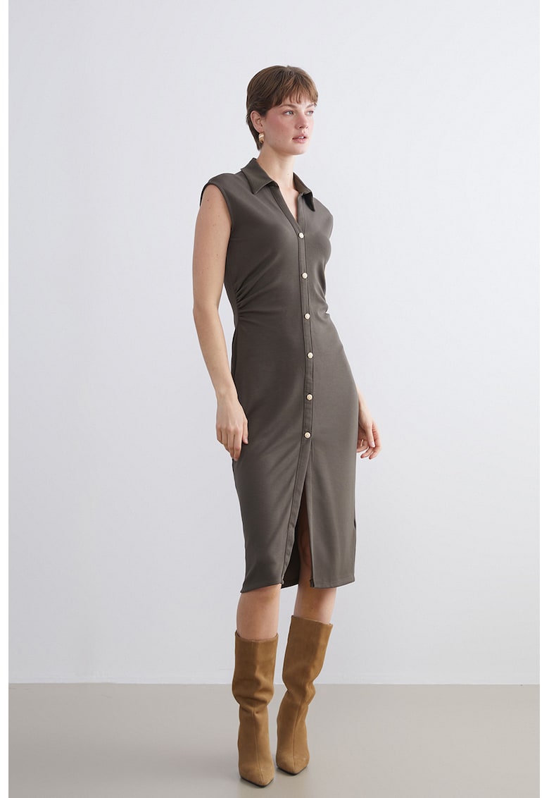 Rochie fara maneci cu nasturi