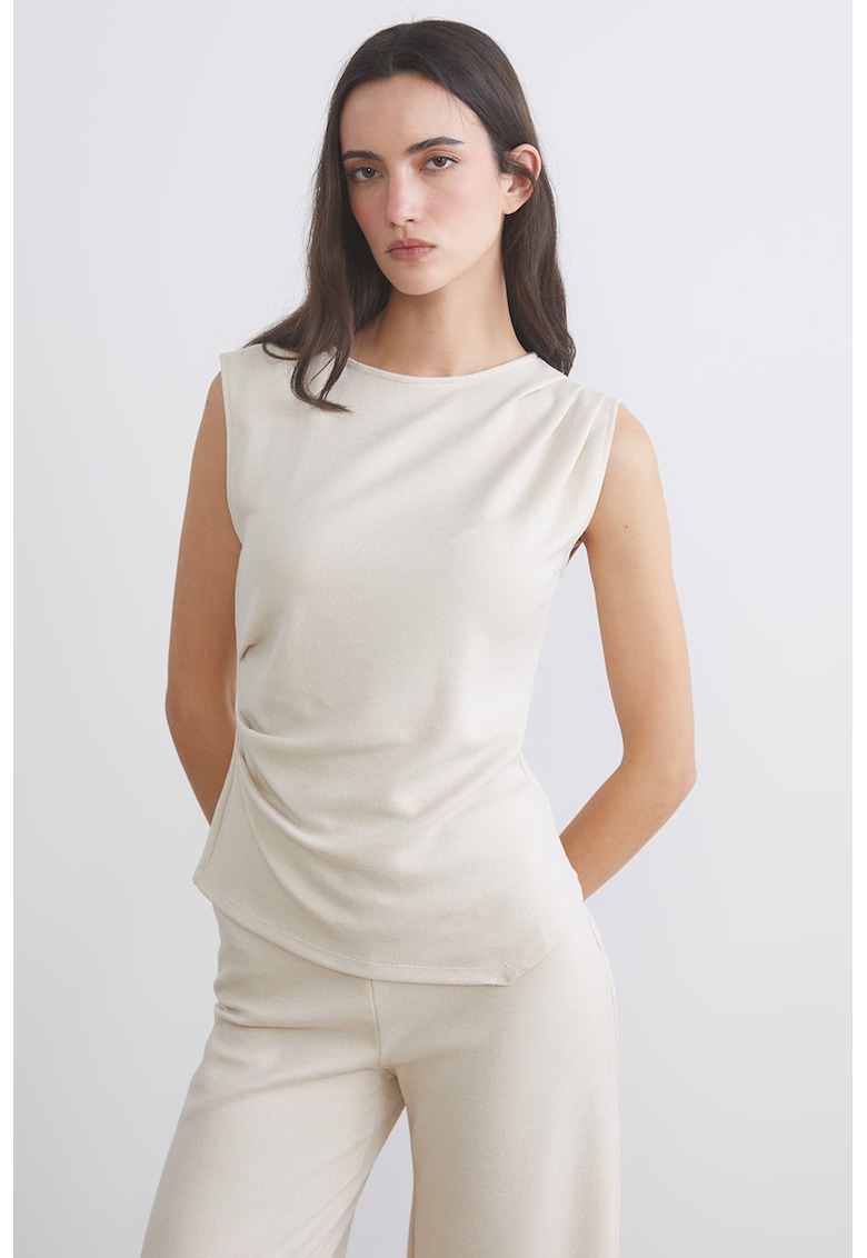 Bluza fara maneci cu drapaje