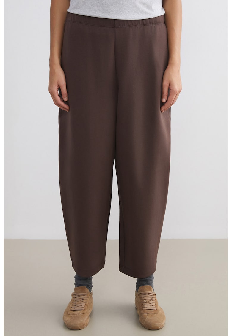 Pantaloni cu croiala ampla si talie elastica Vision - Maro inchis