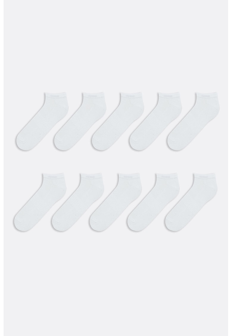 Set de sosete pana la glezna cu model uni - 10 perechi