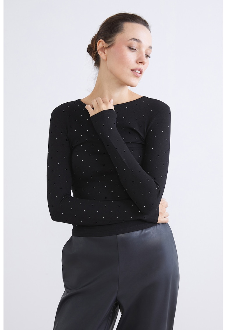 Bluza cu aplicatii cu strasuri