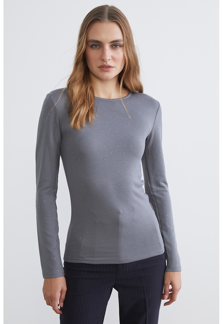 Bluza cu aplicatii cu strasuri