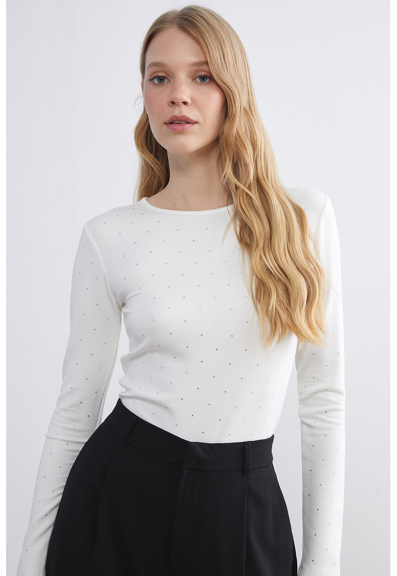 Bluza cu aplicatii cu strasuri