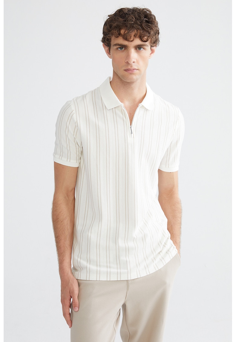 Tricou polo cu fermoar