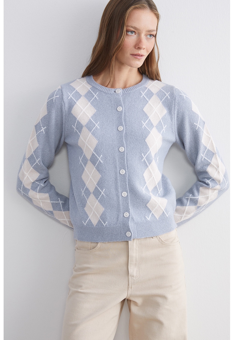 Cardigan cu model in carouri