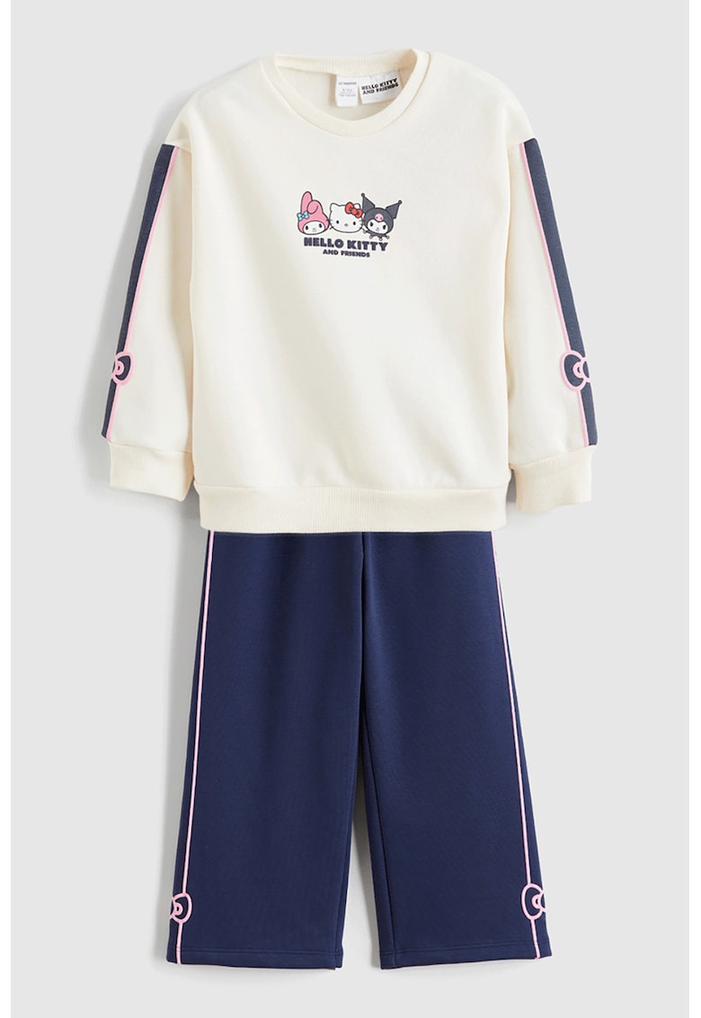 Set de bluza de trening si pantaloni cu imprimeu Hello Kitty - 2 piese