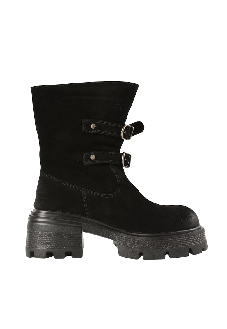 Bocanci casual - dama - D28-7F negru - piele intoarsa