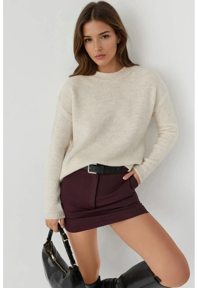 Pulover dama - Tricot - Alb