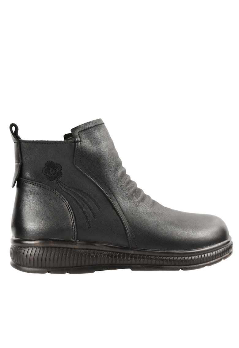 Ghete casual - dama - 8059 negru - piele naturala - Negru