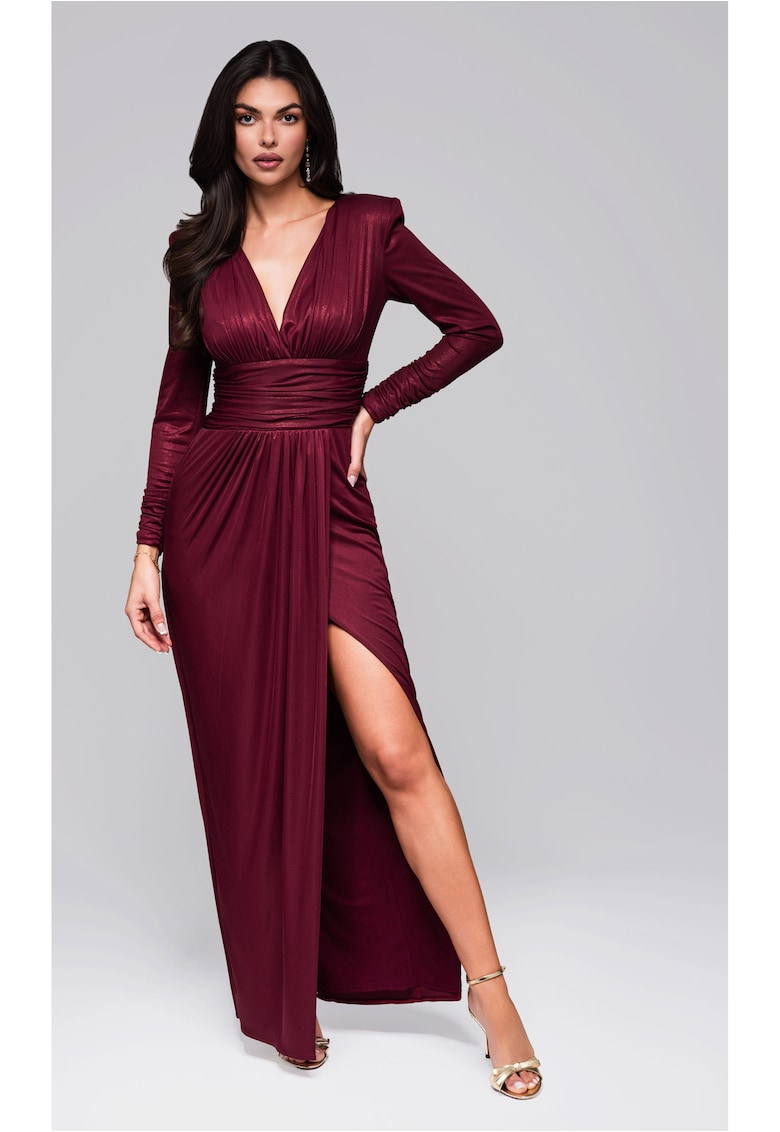 Rochie de seara eleganta maxi LA-OM-DLR257 - Bordeaux