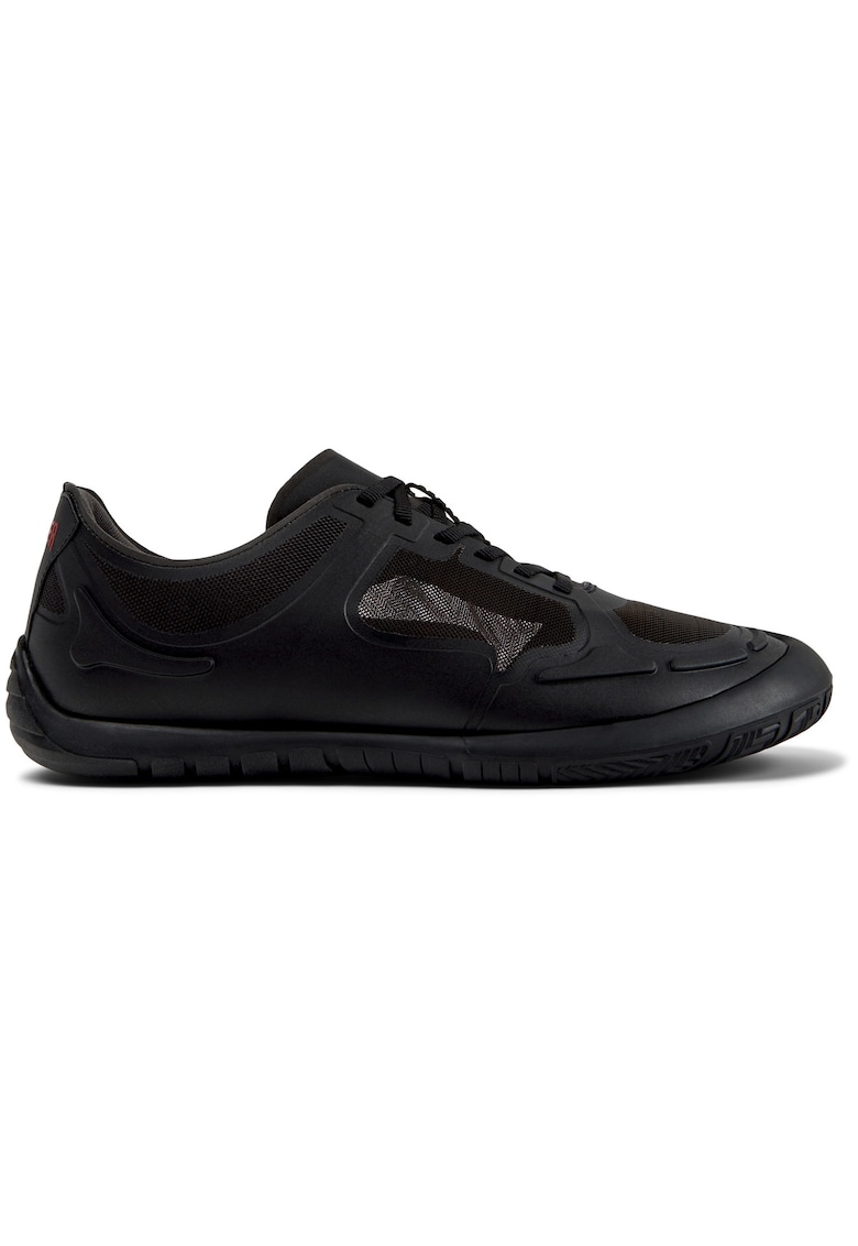 Pantofi sport low-cut cu garnituri din material sintetic - Negru