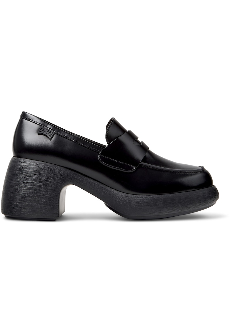Pantofi loafer din piele cu toc Thelma II - Negru