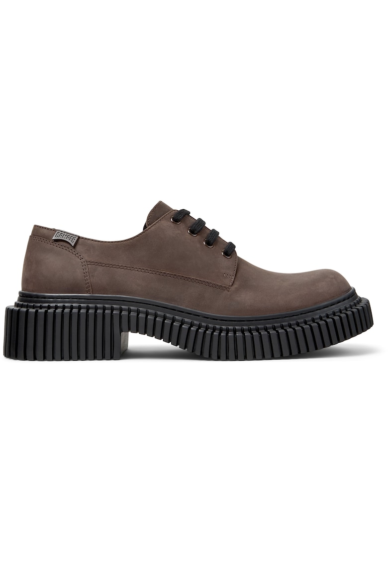 Campe - Pantofi derby de piele nabuc Pix Berlin - Maro