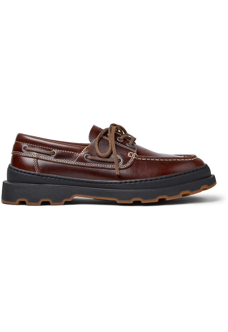 Pantofi boat de piele Brutus+ - Maro