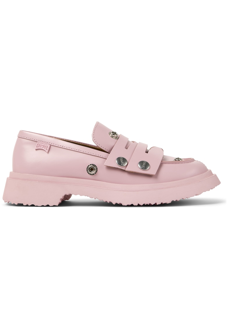Pantofi loafer din piele cu capse decorative Walden Twins - Roz deschis