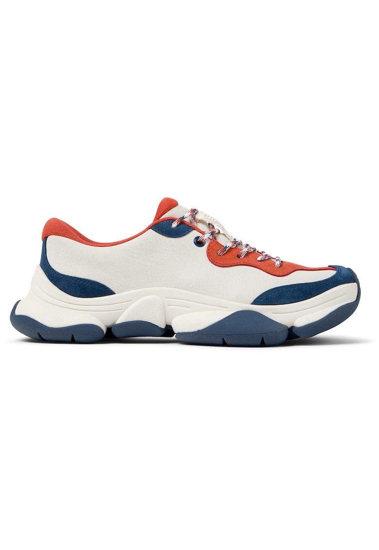 Pantofi sport cu piele si garnituri din piele nabuc Karst 2 - Alb/Albastru