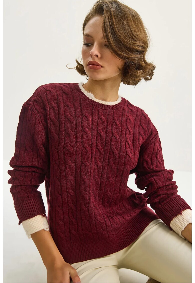 Pulover dama - Visiniu - Tricot -