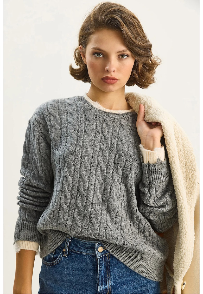 Pulover dama - Tricot - Gri -