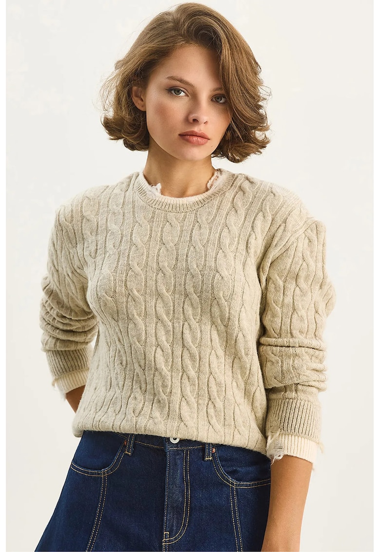 Pulover dama - HiCCUP - Tricot - Bej -
