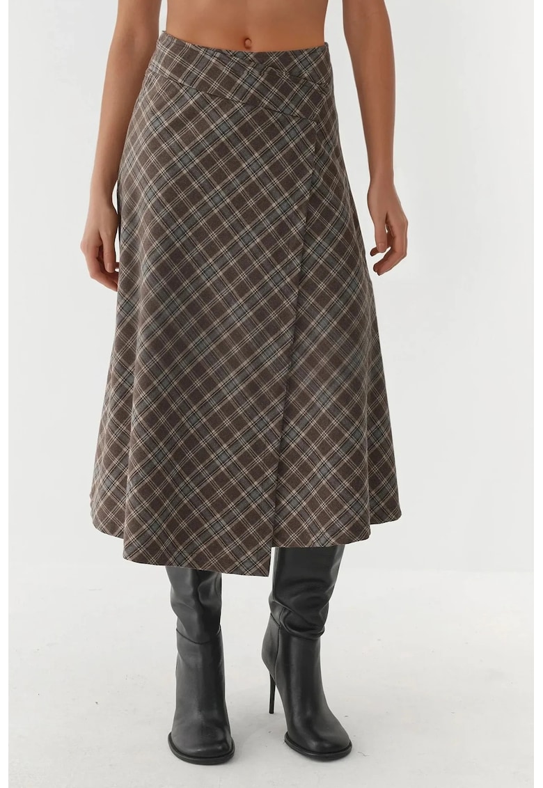 Fuste - Fusta Maxi - inchidere cu nasturi - textil - Multicolor - Multicolor