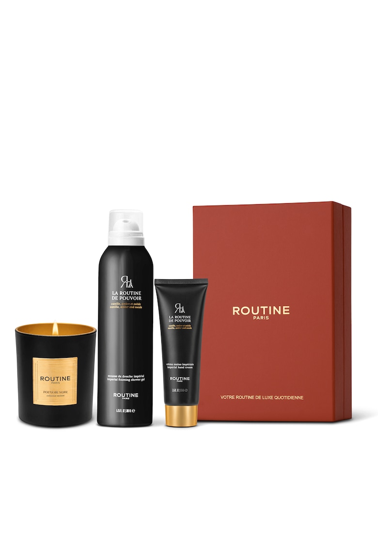 Set Cadou la Routine de Pouvoir - : Spuma de dus 200 ml + Crema de maini 75 ml - Lumanare clasica 165 g