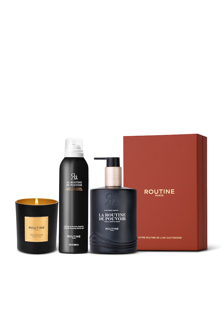Set Cadou la Routine de Pouvoir - : Spuma de dus 200 ml - Sapun de maini 300 ml - lumanare clasica 165 g