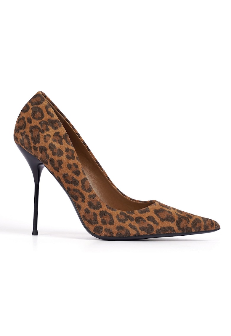Pantofi din piele intoarsa cu animal print Eda