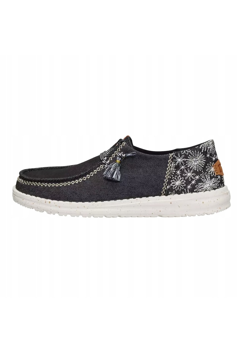 Mocasini Femei Spuma EVA - Wendy Funk Embroidered - Negru - Negru