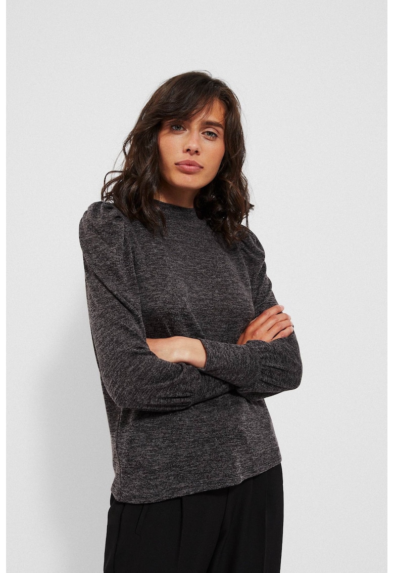 Bluza din Mélange cu Bufuri Grafit - Gri grafit