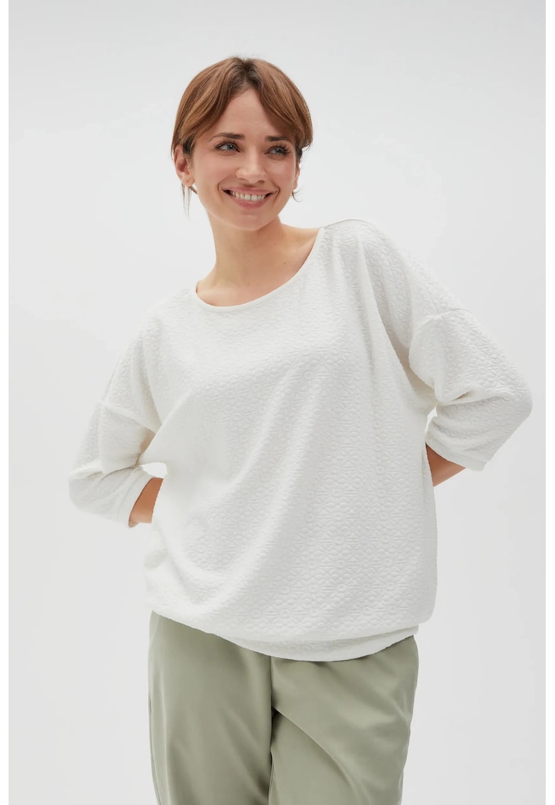 Bluza cu Maneci 3/4 - Alb