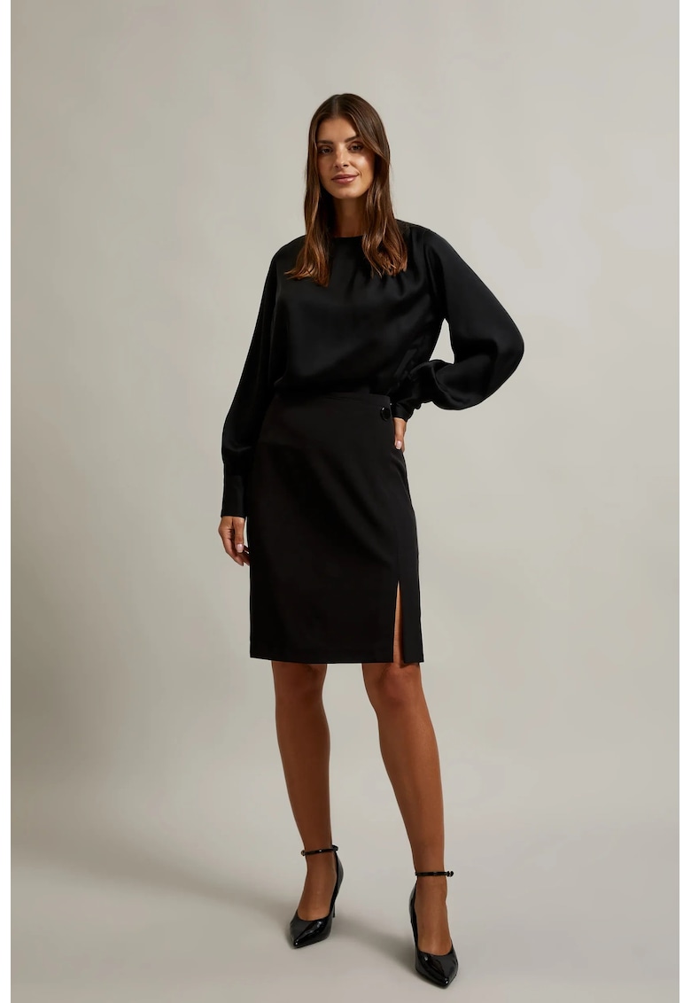 Bluza eleganta neagra cu maneci bufante - Negru