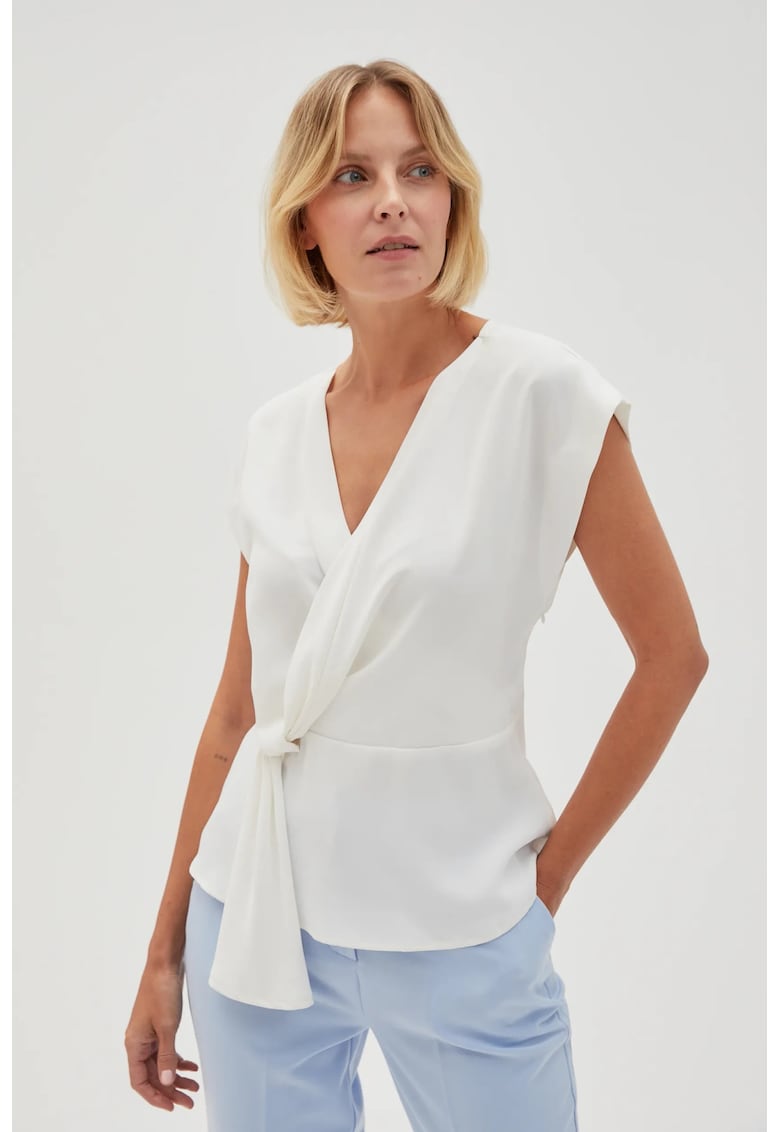 Bluza Alba cu Legatura - Alb murdar