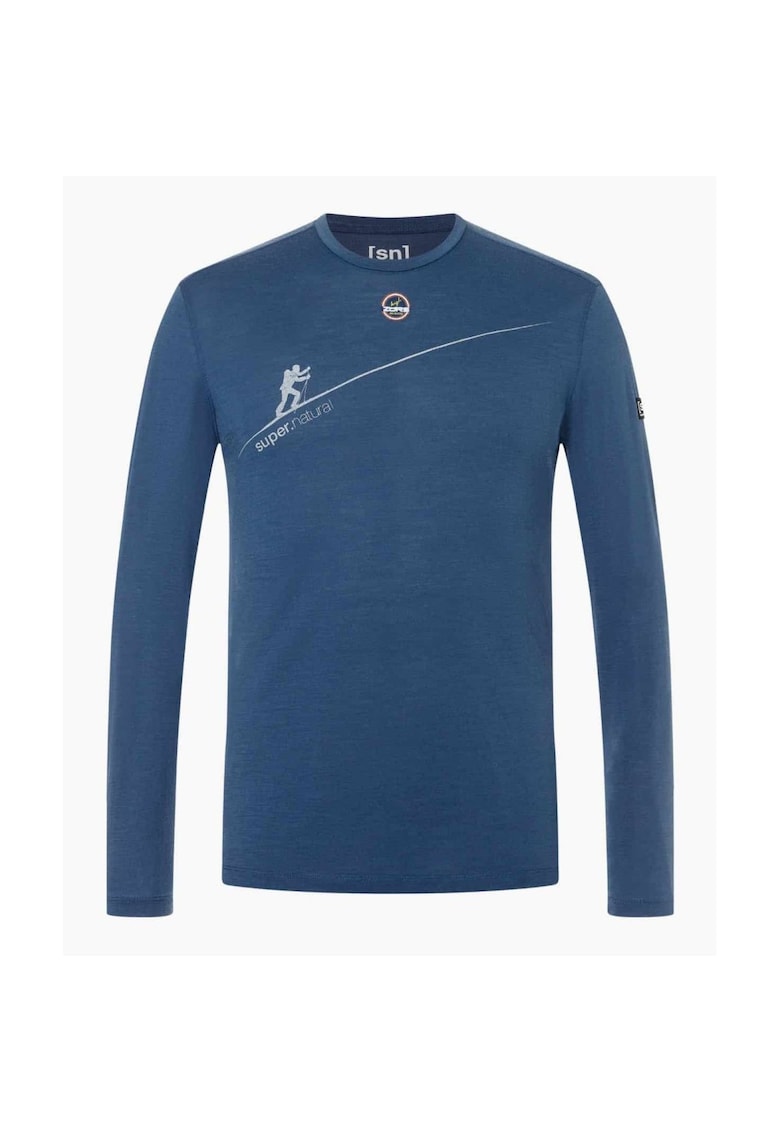 Bluza din amestec de lana HZSG HAUTE ROUTE - pentru barbati - culoarea Albastru