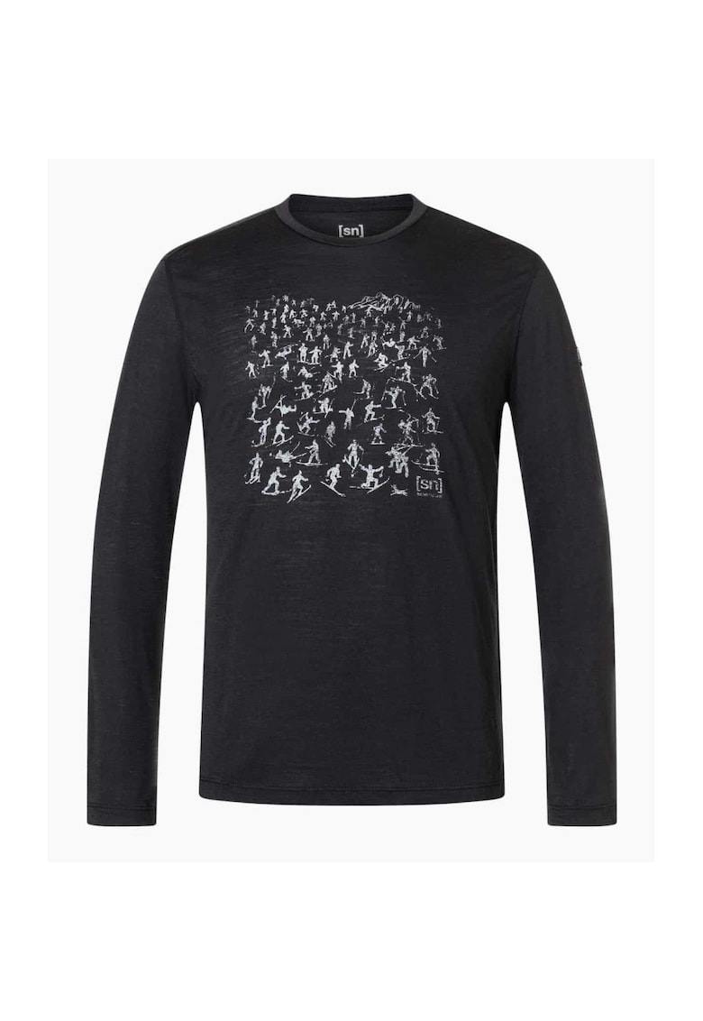 Bluza din amestec de lana FREE SKI TICKETS - pentru barbati - culoarea negru