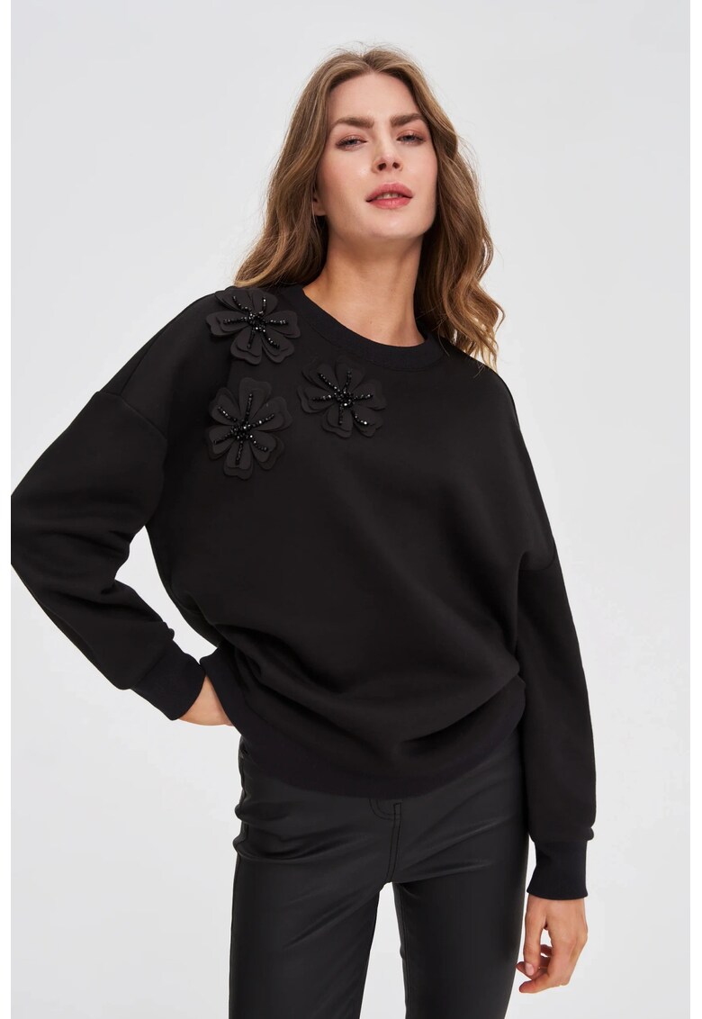Hanorac negru stil urban - Negru