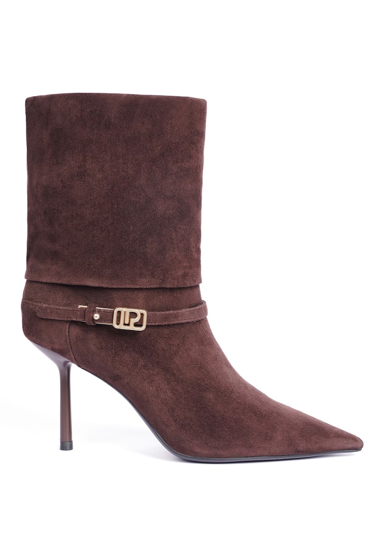 Botine din piele intoarsa cu toc stiletto Katrina